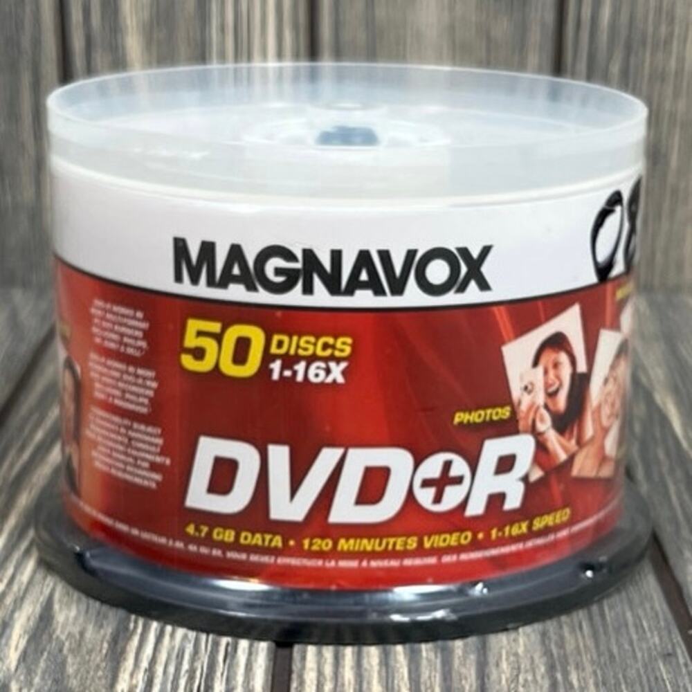 Magnavox RW DVD+R 50 Blank Discs 4.7GB 120Min 16x Speed Recordable